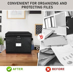 File Box Fireproof Document Box with Lock, Document Safe File Storage Organizer Boxes for Next of Kin Estate Planing Organize