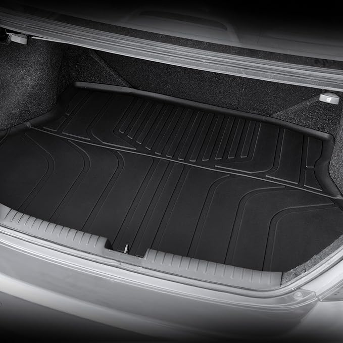 Floor Mats for Honda Civic Sedan 2012-2015, All Weather Floor Mats Trunk Cargo Liner and Door Sill Guards Accessories, Full Coverage Set (Not fit Coupe or Hybrid Models)