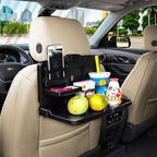 ZONETECH Multi-Functional Portable Foldable Car Backseat Tray Desk - Black Vehicle Table for Food, Meal, Snack, Laptop - Stay Organized When on The Go (1-Pack)