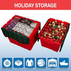 Akro-Mils KeepBox 12 Gallon Storage Container, Nesting and Stackable Plastic Storage Box with Lid Attached, Organizer Tote fo