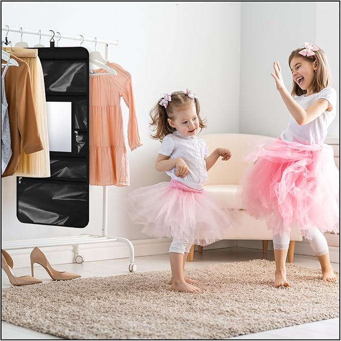 Hanging Toiletry Bag with Mirror for Men Women Travel Kit Large Foldable Beauty Dance Makeup Bag Organizer Storage Waterproof