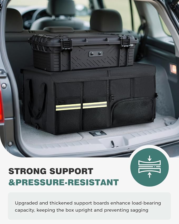 FLORICH Trunk Organizer with Breathable Shoe Storage for Suv, Waterproof Car Organizers Collapsible, Large Trunk Organizer Bac