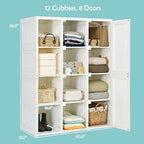 Tangkula Portable Closet Wardrobe, Foldable Clothes Organizer with Cubby Storage, Hanging Rods, Easy Assemble Clothing Storag