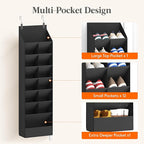 Lifewit 8 Tier Over the Door Shoe Organizer with 15 Large Deep Pockets, Fabric Hanging Shoes Shelf for Closet, Dorm Storage, 