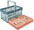 Domiella 2-Pack Foldable Storage Baskets, Collapsible PP Crates with Handles - 20L Capacity, Strong and Portable for Home Org