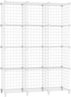 AWTATOS Wire Cube Storage Organizer, Closet Organizers and Storage, Metal 12 Cube Storage Shelves Bookshelf, Portable Closet 