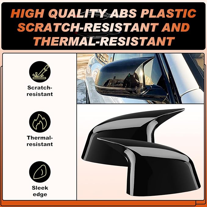 ACLONG Glossy Black Mirror Cover Caps Rearview Side Mirror Covers Fit for BMW X3/G01 X4/G02 X5/G05 X7/G07 2019-2025 X6/G06 2020-2025 Left Driver Side Right Passenger Side-2 PCS