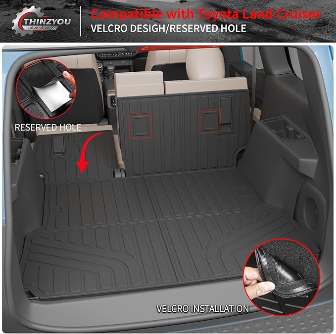 Floor Mats Compatible with 2024 2025 2026 Toyota Land Cruiser/Lexus GX550 Overtrail 5 Seats Cargo Mat Cargo Liner Trunk Liner Land Cruiser Accessories (Floor Mats+Trunk Mat+Backrest Mats)