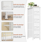 Somdot Narrow Dresser with 4 Drawers, Slim Storage Organizer Chest of Drawers with Removable Fabric Drawers for Small Spaces 