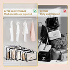 5 Pack Clear Dust Bags For Handbags,5-Sizes Purse Storage Organizers,Purse Protector Storage Bag with Zipper and Handle for c