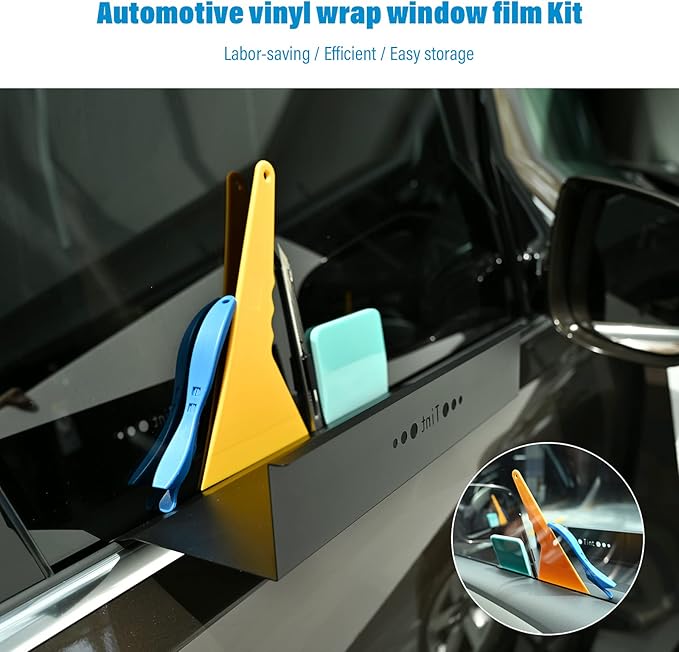 NEWISHTOOL Car Window Tint Tools Speed Loader Gasket Squeegee for Top & Bottom Gap Wrap Film Installation, PPF Squeegee, Long Handle Squeegee, Safety Vinyl Cutter and Film Cutting Knife Tint Tools