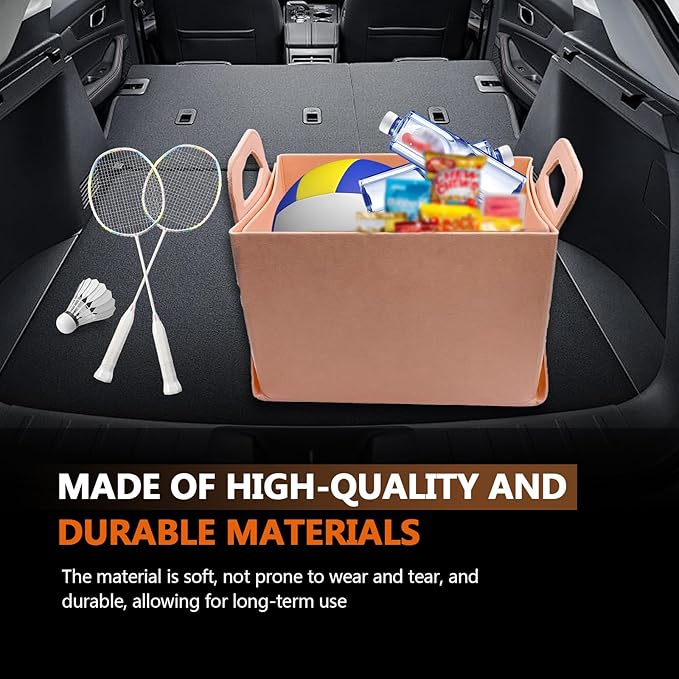 Felt Car Trunk Organizer, Foldable Vehicle Storage Box, Large Capacity Multi-Purpose Automotive Interior Accessories for Cars, S