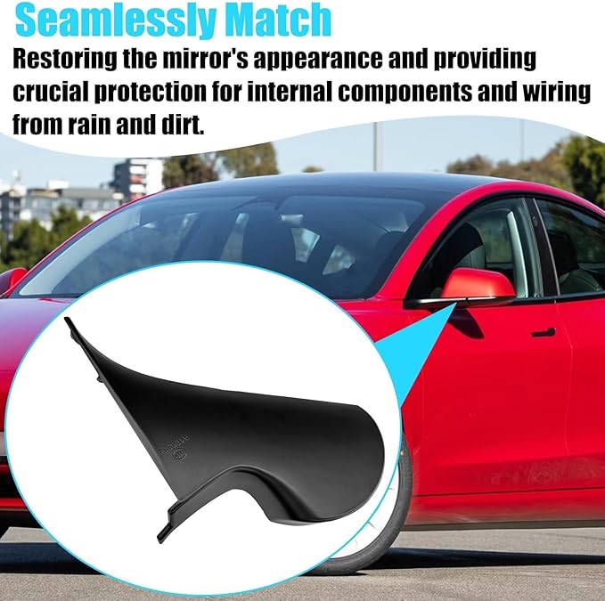 Jaronx Compatible with Tesla Model 3 Mirror Holder Lower Cover 2017-2025, Left Driver Side Rearview Mirror Bracket Bottom Base Cover Replacement for Tesla Model 3 Accessories 2287.3303-Z