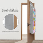 Univivi Hanging Yarn Storage Organizer with 5 Zipper Closure Compartments, Large Capacity Knitting Organizer Storage, Over th