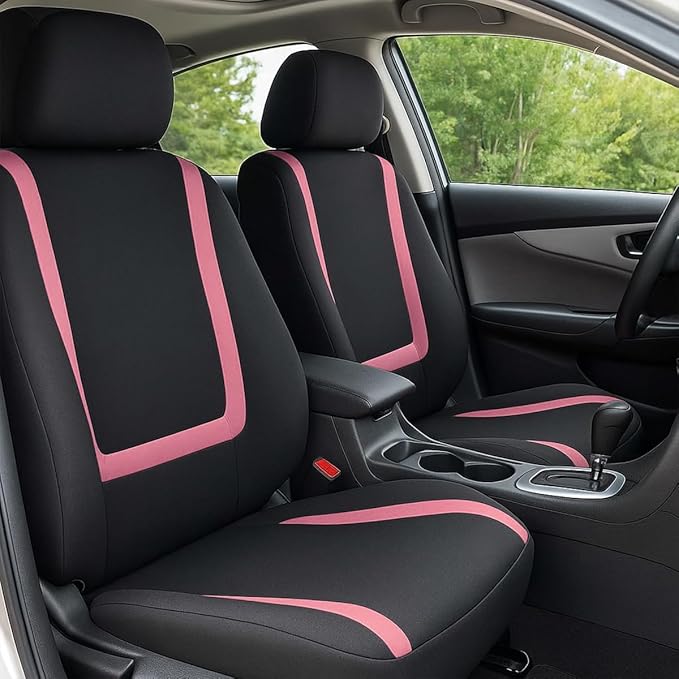 BELOMI Car Seat Covers Only, Breathable Premium Cloth Auto Seat Cover, Universal Front and Rear Seat Covers, Automotive Inter