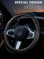 Cxtiy Universal 15.5-16 Inch Steering Wheel Cover – Non-Slip Microfiber Leather, Easy Install, Thickened Grip, All-Season Com