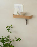 Kazai. Key Holder 'Toke' | Minimalist Key Hook Design from Berlin | Modern Key Holder Wall Mount with Wooden Shelf | Key Rack