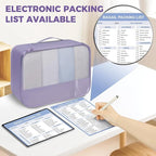 BAGAIL 9 Set Packing Cubes with Packing List Luggage Packing Organizers for Travel Accessories (Dusty Purple)
