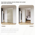 Jilron Accordian Door Curtain, 100% Blackout Folding Magnetic Doorway Curtains,Linen Style Closet Doors,for Room Divider,Priv