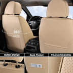 Coverado Front Seat Covers, 2 Pieces Universal Seat Cover for Cars, Breathable Nappa Leather Waterproof Car Seat Cover, Car S