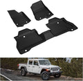 KIWI MASTER Floor Mats for 2020-2026 Jeep Gladiator JT, OEM Replacement 82215626AB, Custom Fit All Weather Car Mats, Heavy Duty TPE Floor Liners, Front & Rear 2 Row, Black