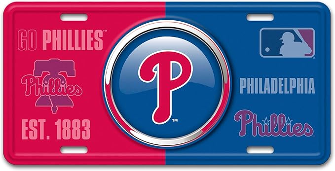 FANMATS 43238 Philadelphia Phillies Embossed Metal License Plate