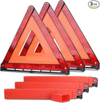aikko Safety Triangle Kit Road Emergency Warning Reflector Roadside Reflective Early Warning Sign, Foldable 3 Pack of Emergen