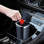 Mini Car Trash Can with Lid, Cup Holder Trash Can for Car with 3 Rolls Mini Trash Bags, Waterproof Small Car Garbage Can for Car Home Office Desk Bedroom -Square Black