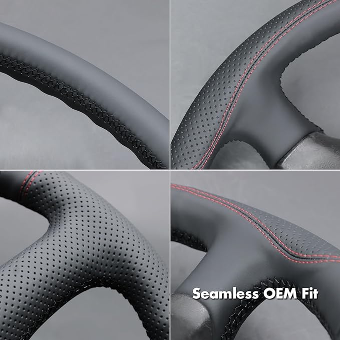 MEWANT Hand Stitch Microfiber Leather Steering Wheel Cover for Chevy Silverado 1500 2500 3500 1999-2002 Tahoe Suburban 1998-2002 Astro Blazer S10 Kodiak C/K Custom-Fit Anti-Slip Interior Wrap