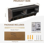Key Holder Wall Mount - Mail Organizer Wall Mount with 6 Key Hooks and Storage Box for Sunglasses Storage and Dog Leash Holde