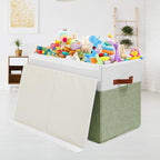 Gowee Large Toy Storage Box with Lid, Sturdy Toys Storage Chest Bin Organizer Basket with Dividers for Kids, Boys, Girls, Nur