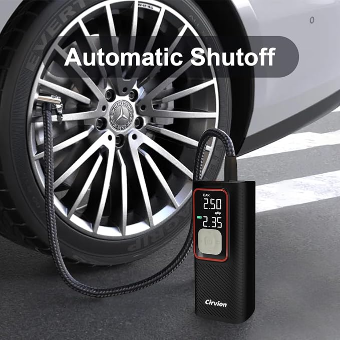 Tire Inflator Portable Air Compressor, 3X Faster 25000mAh 160 PSI Air Pump for Car Tires- Cordless, with Pressure Gauge, LED Light & Digital Display, for Car, Truck, Motor, E-Bike and Bicycle Pro