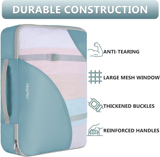 8 Set Packing Cubes for Travel, Gifts for Women Mom,Anti-Tearing Suitcase Organizer for Luggage with Shoe & Hanging Toiletry 
