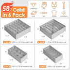 Closet Organizers and Storage Bins Set for Clothes, Toys, Beddings - 18 Pack Drawer Organizers for Clothing+ 8 Pack 11 inch C