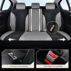 Coverado Automotive Seat Covers Full Set, Luxury Car Seat Covers, Leather Seat Covers, Mesh Design, Black Driver Seat Protect