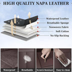 Coverado Rear Seat Covers for Cars, Brown Back Seat Protector, Back Seat Cover for Kids, 3-Pieces Waterproof Car Seat Cushion