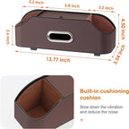 Car Rear Backseat Extra Multifunctional Drink Cup Holder Organizers with Tissue Storage Box Organizer & Hooks for Car Seat Back (Brown)