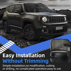 Passenger Side Mirror Cover Replacement for Jeep Renegade 2015 2016 2017 2018 2019 - Right Side Mirror Covers, Rear View Mirrors Cap Accessories With Lamp, Textured
