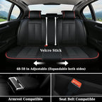 Coverado Universal Seat Covers Full Set, Universal Seat Covers for Cars, Waterproof Nappa Leather Car Seat Covers with Head P