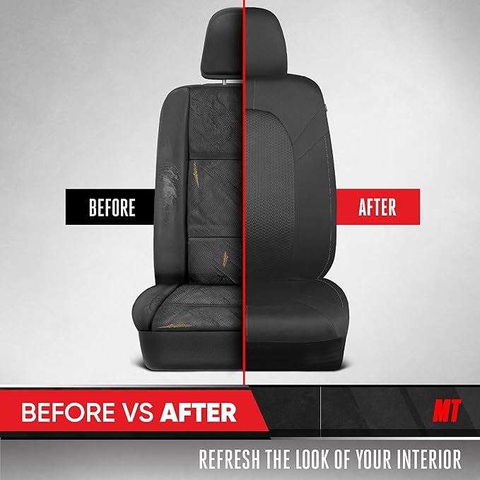 Motor Trend Honeycomb Polyester Seat Covers – Semi Universal Fit Front Seat Protector for Most Cars, Trucks, SUVs – Breathabl