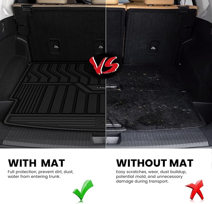 LASFIT Cargo Mat for Rogue 2021-2026, All Weather TPE Custom Fit Easy Clean Durable No-Curling Trunk Mat for Rogue 2026 2025 2024 2023 2022 2021 Cargo Liner, Black