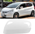 OWITAI Compatible with Honda Fit/Jazz Left Driver Side Mirror Cap Cover 2009 2010 2011 2012 2013, White Door Rearview Mirror Cover Replacement Without Turn Signal Light for Fit/Jazz