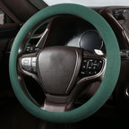 Suede Steering Wheel Cover with Upgraded Silicone Inner Ring, Breathable, Anti-Slip, Leather Universal 14.5 to 15 Inch Steeri