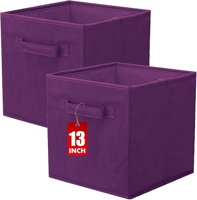ShellKingdom Storage Bins, Foldable Fabric Storage Cubes And Cloth Organizer Drawer For Closet And Toys, 13 X 13 X 13 INCH, 2