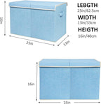 popoly Large Toy Box Chest with Lid, Collapsible Sturdy Toy Bin Storage Organizer Boxes Baskets for Kids, Boys, Girls, Nurser