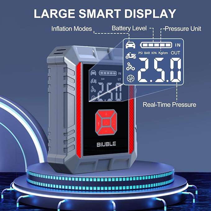 8000A Jump Starter with Air Compressor, 26800mAh Car Battery Jump Starter (All Gas/16L Diesel), 150PSI Battery Jumper