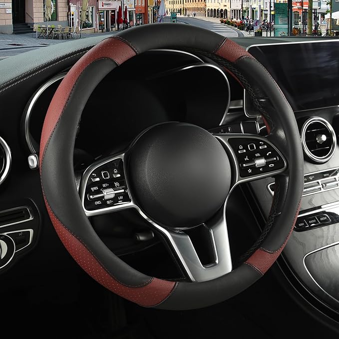 Microfiber Leather Steering Wheel Cover Large Size for Ford F150 F250 F350 RAM 4Runner Tacoma Tundra Sequoia Model S Model X,