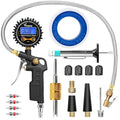 Vondior Digital Tire Pressure Gauge with Inflator, 250 PSI Heavy Duty Air Chuck with Tire Tread Depth Gauge, Stainless Steel Braided Hose with Quick Connect Coupler, Car Accessories
