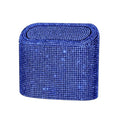 Sparkly Car Trash Car,Hanging Garbage Can with Lid Bling Rhinestone Trash Bin,Litter Container for Vehicle,Office,Home (Blue)