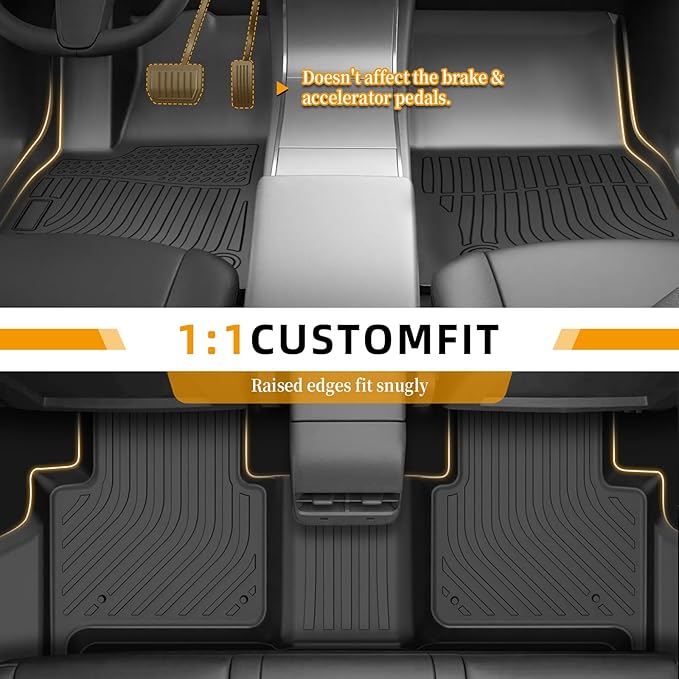 Floor Mats for Jeep Grand Cherokee WL74 2022 2023 2024 2025, 2025 Grand Cherokee Laredo/Overland/Limited/Trailhawk/Summit Reserve/Summit/Altitude Floor Mats, ONLY 5 Seat, NOT WK/L, TPE Non-Slip